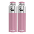 Stainless Steel Water Bottle Crown Silver-Rosy Brown 950ml