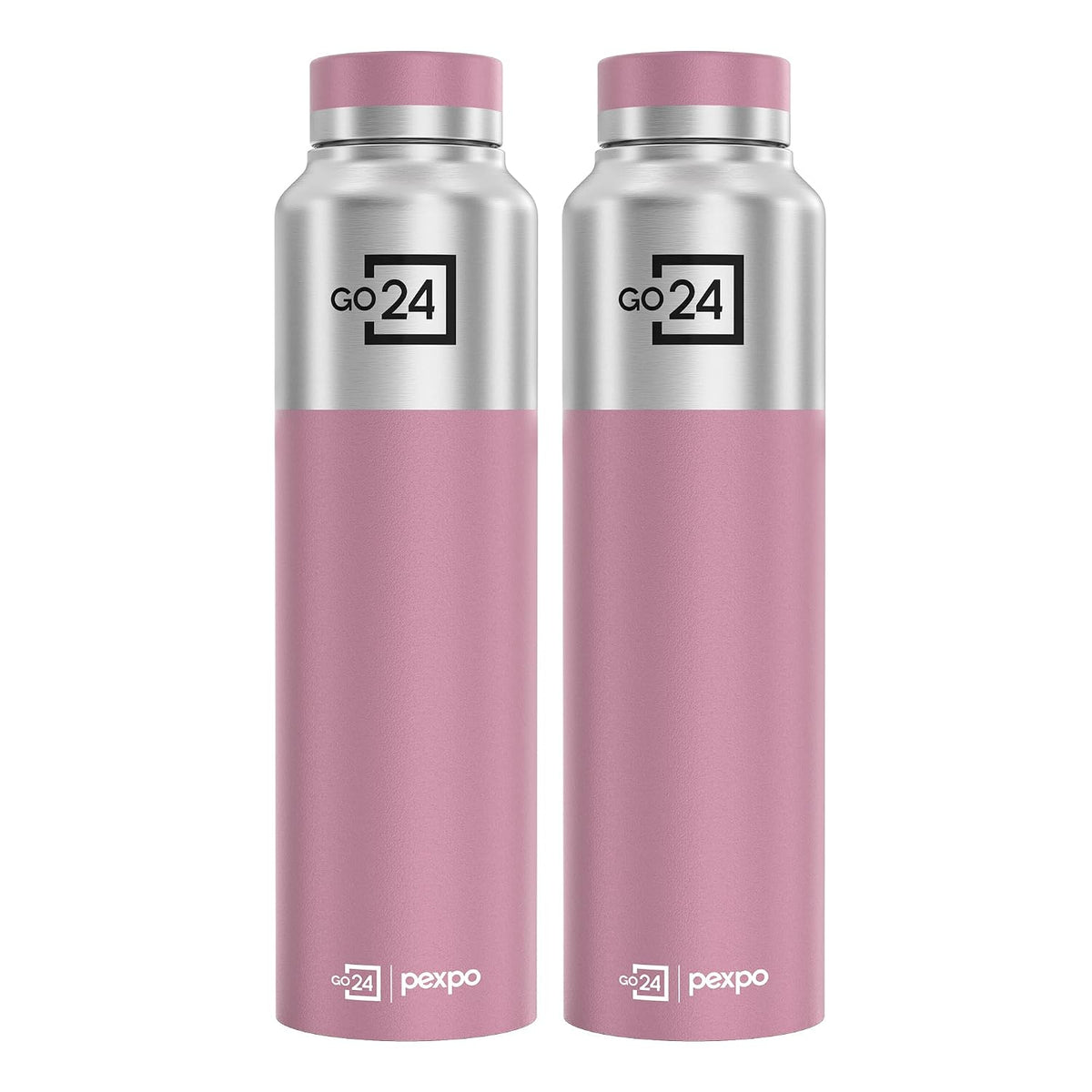 Stainless Steel Water Bottle Crown Silver-Rosy Brown 950ml