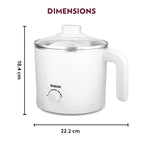 Borosil Cooltouch 1.2 L Electric Kettle, Stainless Steel Inner Body, Boil Water For Tea, Coffee, Soup, Noodles, White