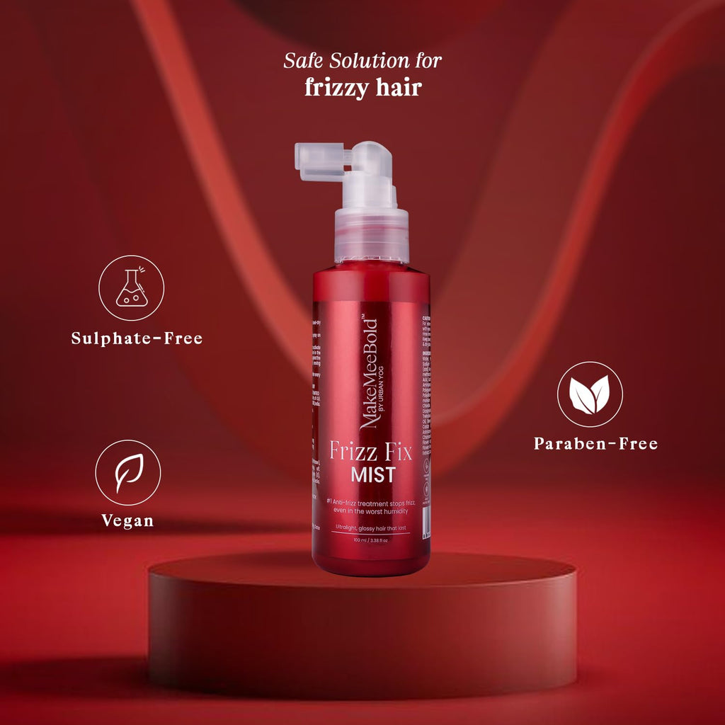 Urban Yog MakeMeeBold 3-in-1 Hot Air Brush & Frizz Fix Mist Combo | 1.5" Barrel Hair Dryer, Straightener & Volumizer | Anti-Frizz Hair Spray for Smooth, Frizz-Free Hair