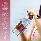 CELLO Fitbe Flip Cap Water Bottle For Daily Use 1000 ml, Black Pink | BPA Free, Reusable & Unbreakable Leakproof Lightweight Easy to Carry with Handle PET Water Bottle For Gym Office Indoor & Outdoor