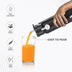 MILTON Sipstar 1000 Stainless Steel Sipper Water Bottle 875 ml, Single Walled, ISI Certified I Leak Proof Lid, Rust Proof I For School, Office, Gym I Black