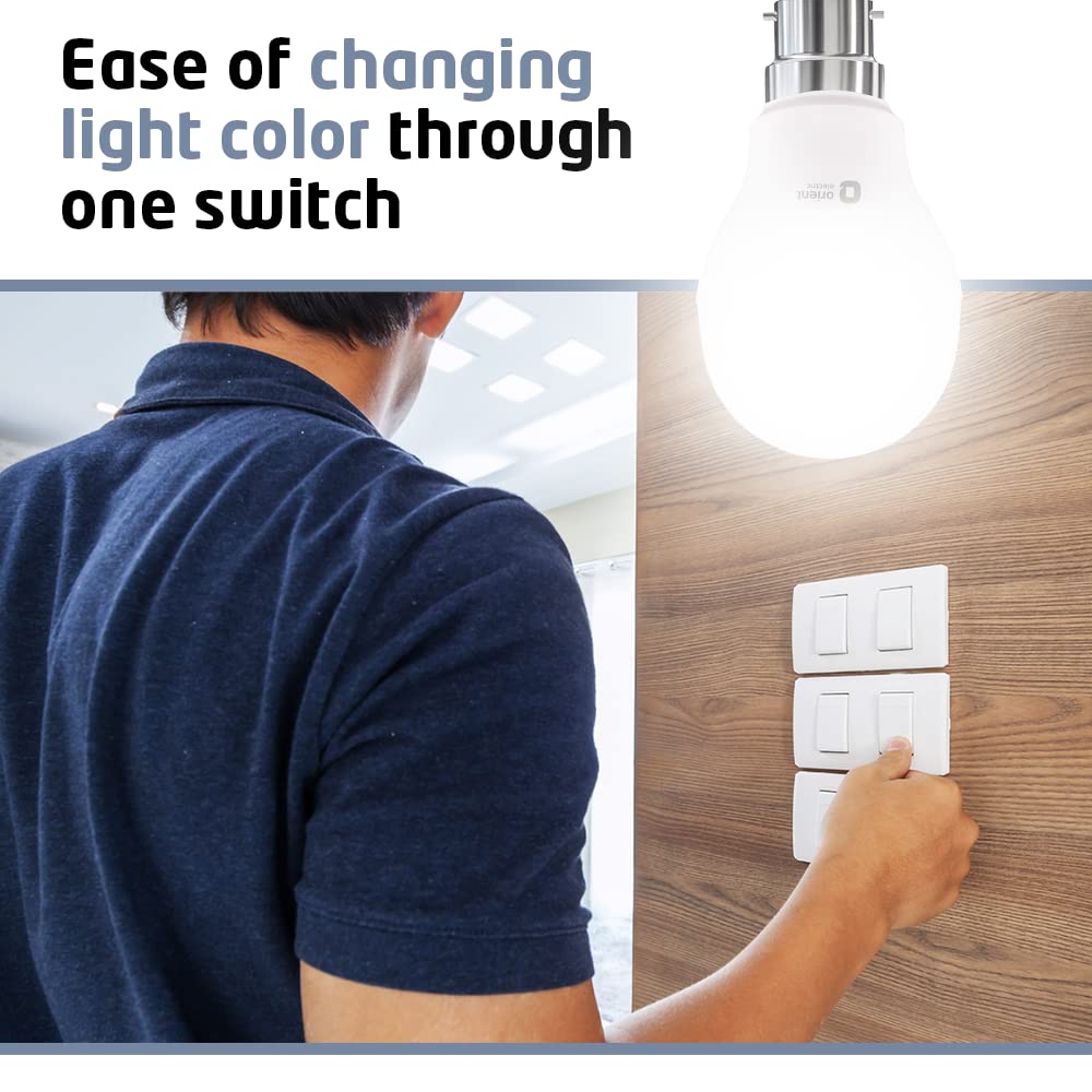 Orient Electric Eternal Shine Moodlight B22 Base, Color Changing 9W LED Bulb, Pack of 1 (White, Warm White, Neutral White)