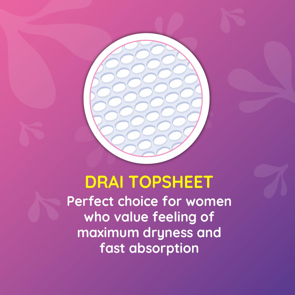 Bella Ultra Night Drai Sanitary Pads Women XXL - 14pcs | Night Protection for Very Heavy Flow | 31.5 Cm Long | Breathable | Lock Gel System | Green Edge System | Fast Absorption | Rash Free Period