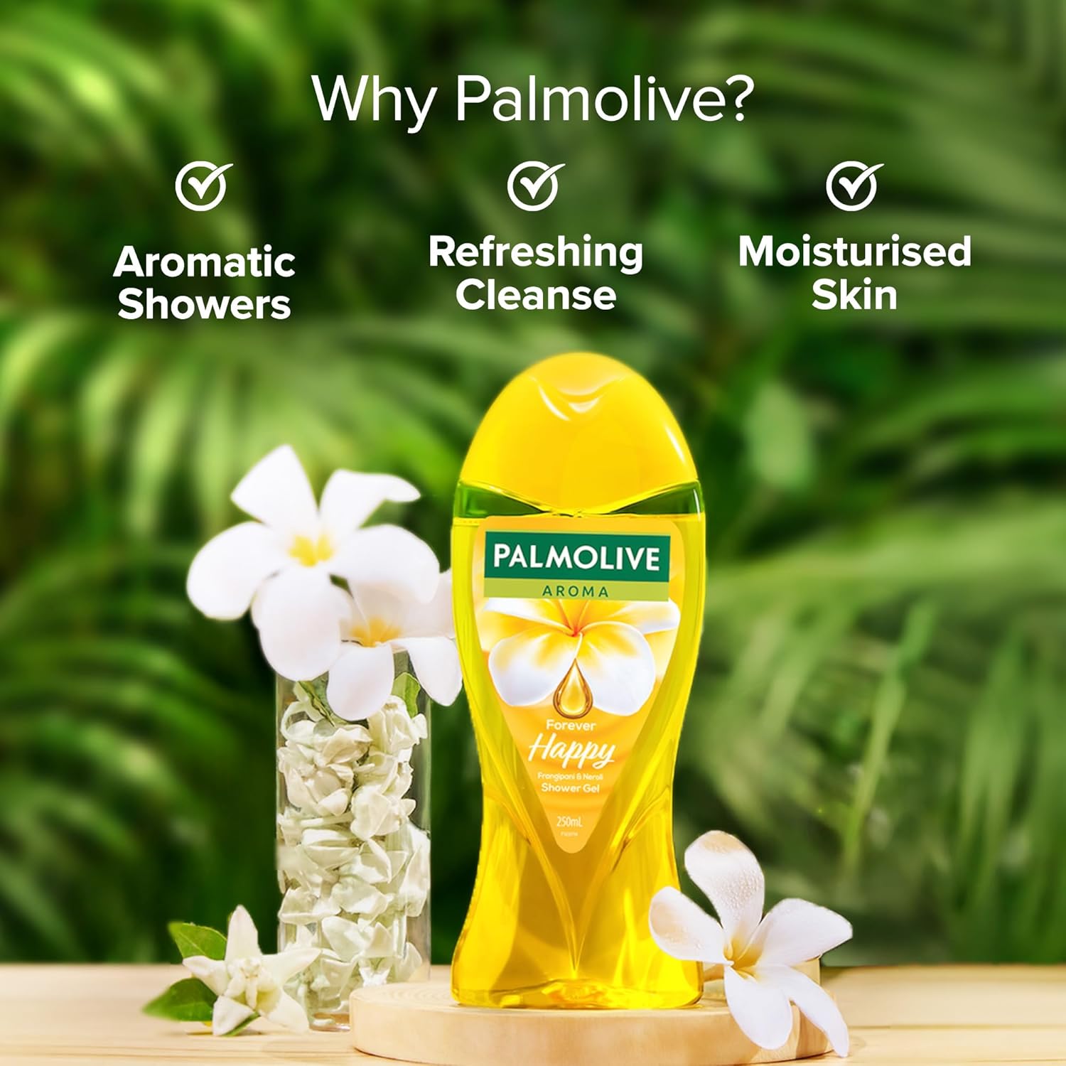 Palmolive Frangipani & Neroli Aroma Forever Happy Body Wash | Mood boosting fragrance | Natural moisturization | For soft skin | No paraben & silicone, pH balanced, Body Wash 250ml