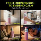 Stainless Steel Water Bottle Crown Silver-Rosy Brown 950ml