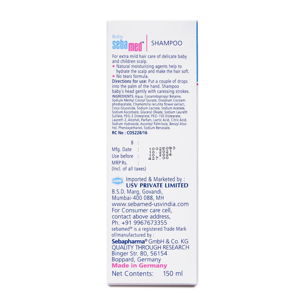 Sebamed Baby Shampoo 150 ml|pH 5.5| Ideal for Newborn’s delicate scalp| No Tears | (Pack of 2)