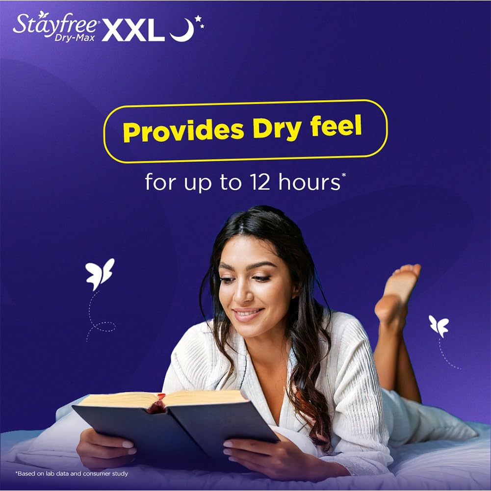 Stayfree Dry Max All Night XXL Dry Cover Sanitary Pads For Women Combo, 28s x 3 (84 Pads)