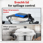 Prestige 5 Litre Hard Anodised Flip On Svachh Outerlid Pressure Cooker with Glass Lid|Deep lid for spillage control|Lid with single hand operation|Gas & Induction Compatible|5 Y warranty|ISI Certified