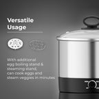 Butterfly Matchless Stainless Steel Multi Kettle 1.2 Litre | With Egg Rack, SS Stand | 600 Watts | For Hot Water, Tea, Coffee, Noodles, Egg Boiling, Soup | Dry Boil Protection | Silver