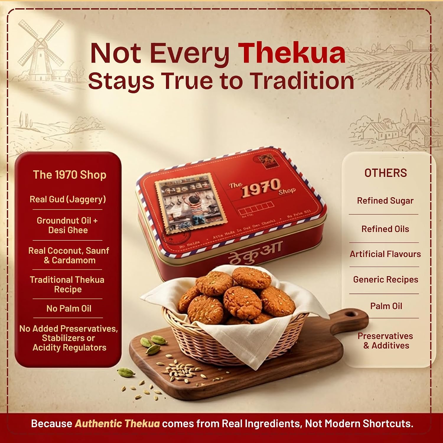The 1970 Shop Desi Ghee Gud Thekua (No Maida) 250 g