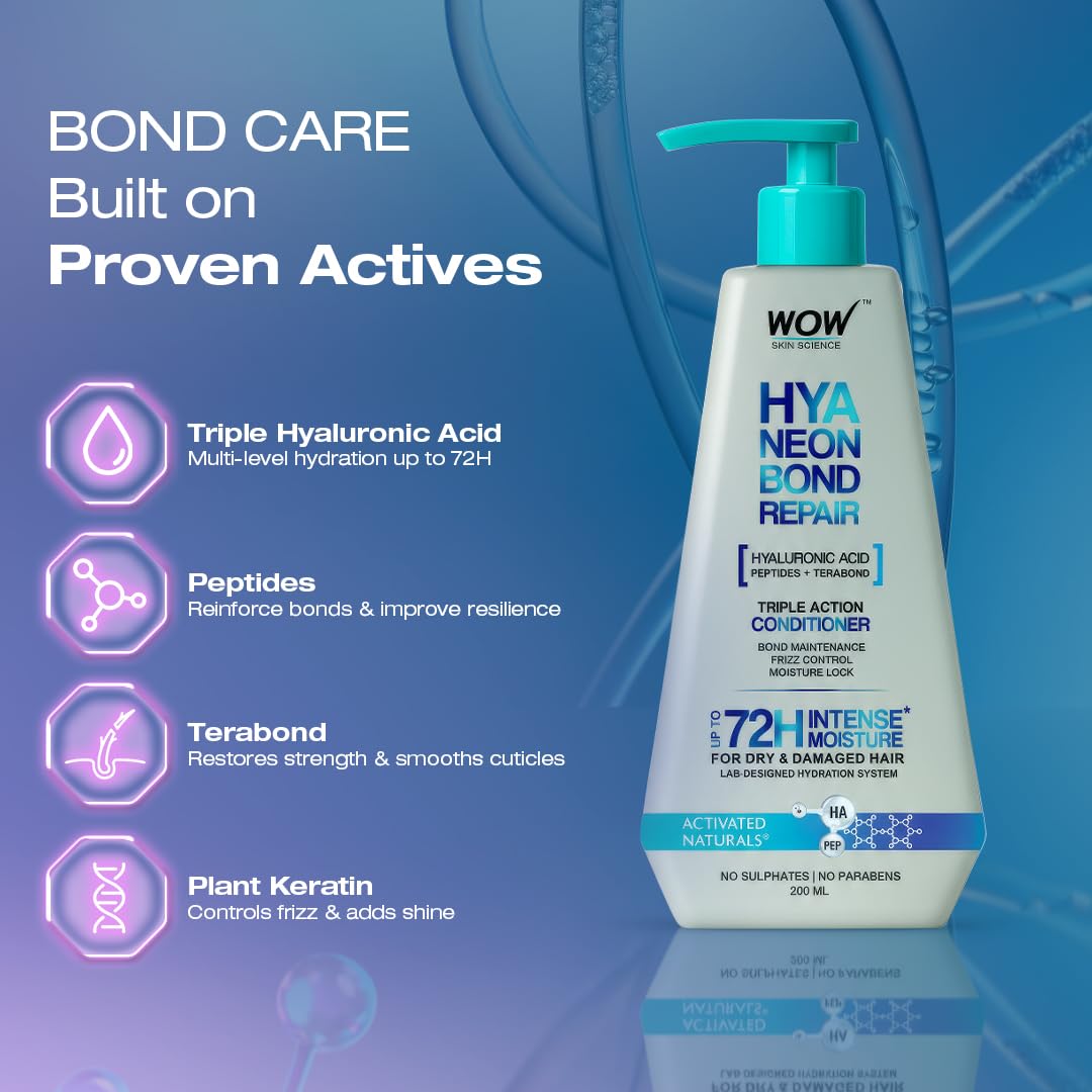 WOW Skin Science HyaNeon Bond Repair Hyaluronic Conditioner for Dry &amp; Damaged Hair