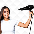 IKONIC Pro 2800+ Hair Dryer, Black|Professional|Brushless Dc Motor|Low Noise Function|Lightweight Design|Interchangeable Nozzle|Diffuser Attachment|Versatile Heat&Speed Setting|2600 Watts