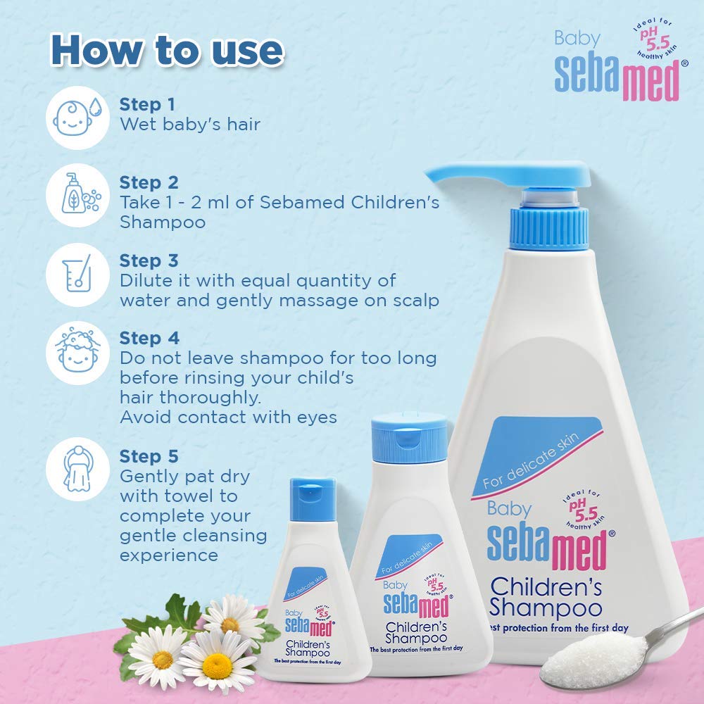 Sebamed Baby Shampoo 150 ml|pH 5.5| Ideal for Newborn’s delicate scalp| No Tears | (Pack of 2)
