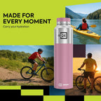 Stainless Steel Water Bottle Crown Silver-Rosy Brown 950ml