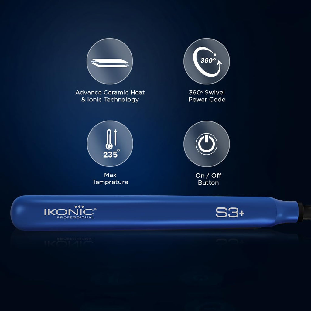 IKONIC S3+ Ceramic (Blue and black) Hair Straightener