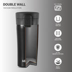 MILTON Go Electro 1.5L Fast Boil Kettle 1350W with 3x Safety Protection + 350ml Double Wall Vacuum Insulated Coffee Mug with Strainer, Stainless Steel Hot & Cold Combo for Home, Office, Travel,Gifting