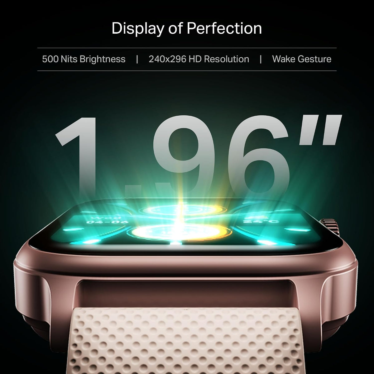 boAt Storm Infinity Plus w/20 Days Extensive Battery Life, Huge 680 mAh, Only Charge Once a Month, 1.96" Display, Functional Crown, Multiple Sports Modes, smart Watch for man & Woman (Cherry Blossom)