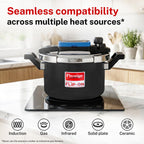 Prestige 5 Litre Hard Anodised Flip On Svachh Outerlid Pressure Cooker with Glass Lid|Deep lid for spillage control|Lid with single hand operation|Gas & Induction Compatible|5 Y warranty|ISI Certified