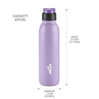 MILTON Caper 1000 Stainless Steel Water Bottle 870 ml, Single Walled, ISI Certified I Leak Proof Lid, Rust Proof I For School, Office, Gym I Purple
