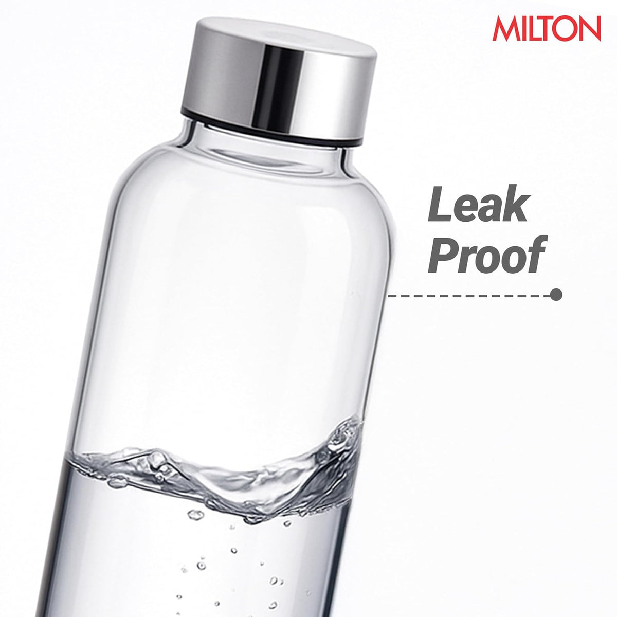 MILTON Costa 1000 Pet Water Bottle Set of 2, 1 Litre Each | Airtight & Leakproof Stainless Steel Lid | Unbreakable, BPA-Free, Reusable Plastic Fridge Bottles for Home, Office, School, Travel