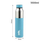 CELLO Arctic Stainless Steel Water Bottle for Office & Daily Use 1000 ml Blue | ISI Certified Fridge Safe Easy Grip Stylish Colorful Rustproof & Leakproof Steel Water Bottle for Travel Gym College