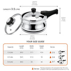Milton Pro Cook Induction Cookware & Gas Stove Friendly Triply Stainless Steel Pressure Cooker 3.5 Litre with Dual Lid| Outer & Glass Lid | Gasket...