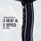 VEGA PROFESSIONAL Pro Starlite BLDC 2600W Hair Dryer for Women & Men | Professional Blow Dryer with Combination of 4 Heat & 2 Speed Modes, 16 Amp Plug Fast Hair Drying (VPPHD-12)
