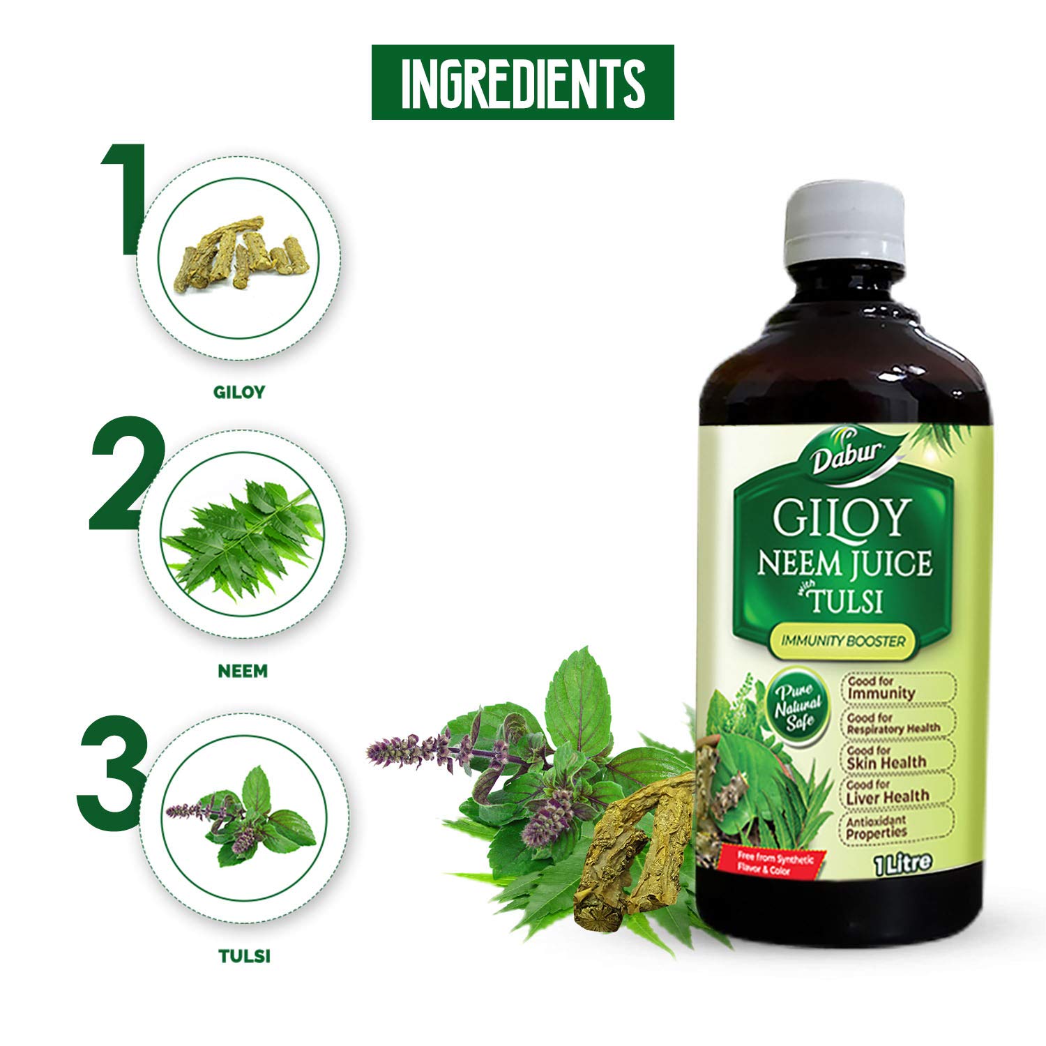 Dabur Lal Tail - 500ml & Dabur Giloy Neem Tulsi Juice -1L