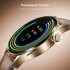 boAt Chrome Horizon, Premium Metal Body, Video Watch Faces, 1.51”(3.83cm) AMOLED Round Display, HRV & VO2 Max, Auto-Activity Detection, ASAP Charge, HRV Smartwatch for Men & Women (Coco Brown)