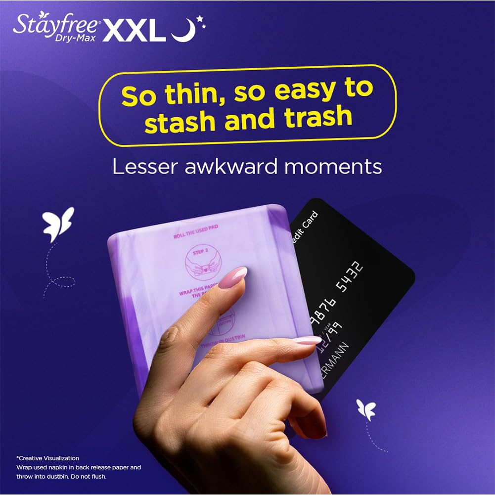 Stayfree Dry Max All Night XXL Dry Cover Sanitary Pads For Women Combo, 28s x 3 (84 Pads)