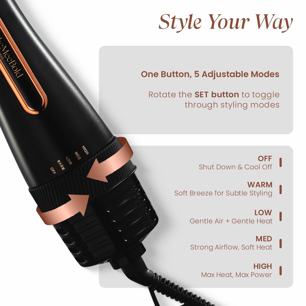 Urban Yog MakeMeeBold 3-in-1 Hot Air Brush & Frizz Fix Mist Combo | 1.5" Barrel Hair Dryer, Straightener & Volumizer | Anti-Frizz Hair Spray for Smooth, Frizz-Free Hair