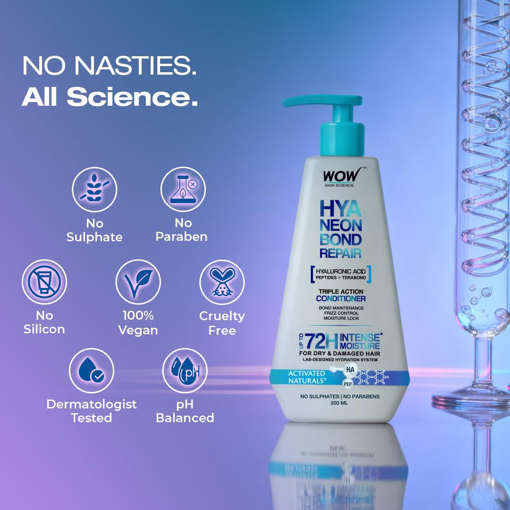WOW Skin Science HyaNeon Bond Repair Hyaluronic Conditioner for Dry &amp; Damaged Hair