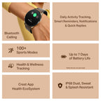 boAt Chrome Horizon, Premium Metal Body, Video Watch Faces, 1.51”(3.83cm) AMOLED Round Display, HRV & VO2 Max, Auto-Activity Detection, ASAP Charge, HRV Smartwatch for Men & Women (Coco Brown)