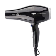 IKONIC Pro 2800+ Hair Dryer, Black|Professional|Brushless Dc Motor|Low Noise Function|Lightweight Design|Interchangeable Nozzle|Diffuser Attachment|Versatile Heat&Speed Setting|2600 Watts