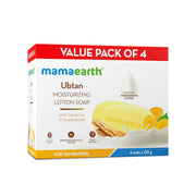 Mamaearth Ubtan Moisturizing Lotion Soap 125 g (Pack of 4) | Removes Tan | Benefits of Lotion in a soap | Gently Exfoliates & Deeply Cleanses | Nourishes Dry Skin | Non Drying | Grade 1 Soap