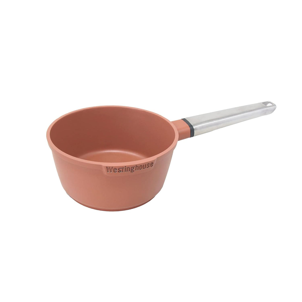 Westinghouse Performance Series (WCSP0095N18OR) Saucepan - 18 cm Milk Pan Induction - Small Cooking Pot for All Types of Hobs and Oven-Safe - Cool Touch Stainless Steel Handle - Orange, 1.9 Litre