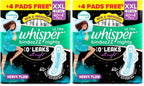 Whisper Bindazzz Nights 44 XXL Sanitary Pads, Upto 0% Leaks All Night Long(Pack of 2)