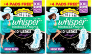 Whisper Bindazzz Nights 44 XXL Sanitary Pads, Upto 0% Leaks All Night Long(Pack of 2)