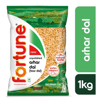 Fortune Arhar Dal (Toor Dal), 1 kg, Unpolished and Sortex cleaned