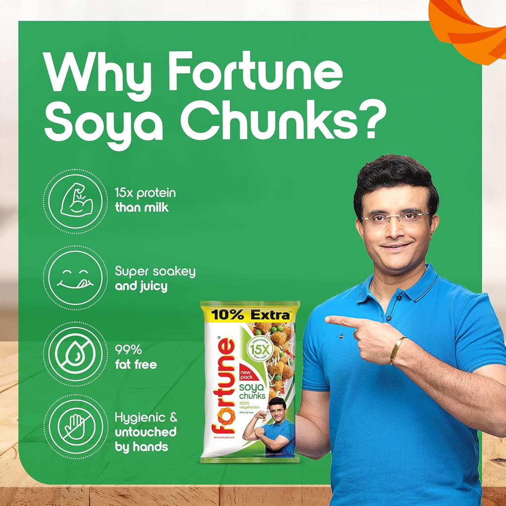 Fortune SOYA Chunks Pouch, 1kg 10% Extra