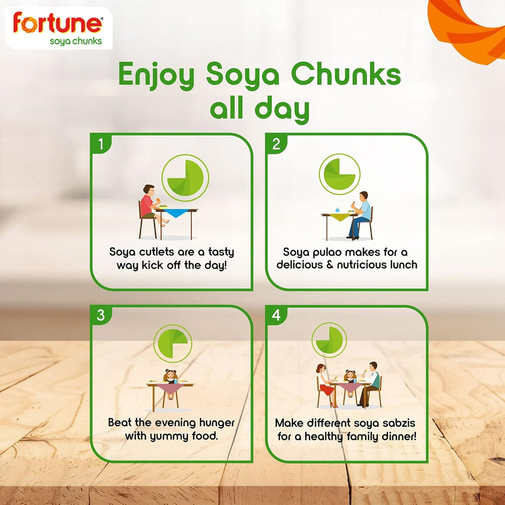 Fortune SOYA Chunks Pouch, 1kg 10% Extra