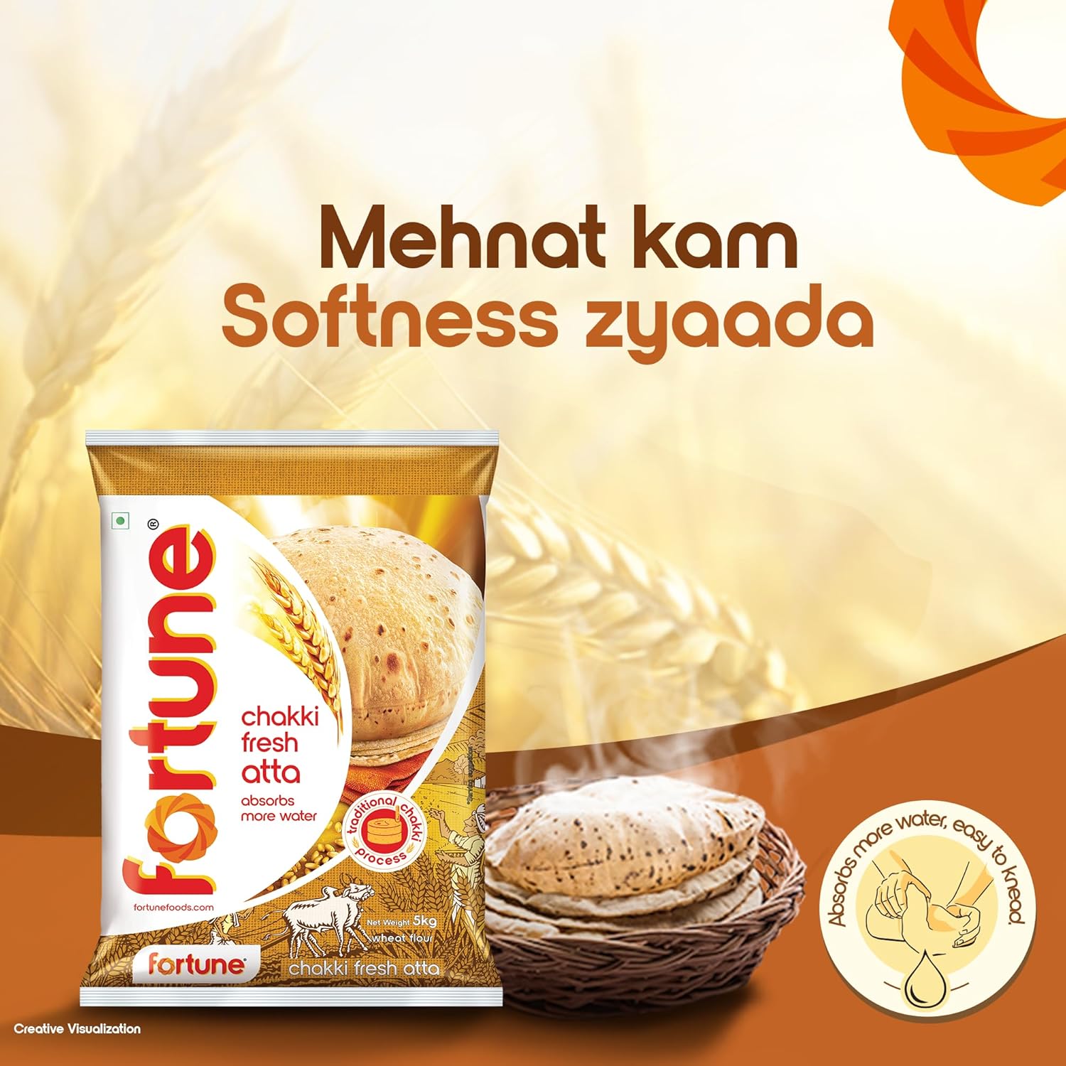 Fortune Chakki Fresh Atta, 5 kg