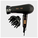 Wahl India WCHD8-1324 Argan Oil Infused Hair Dryer; 3 Heat & 2 Speed Settings; 2200 Watts, 2 attachments- Concentrator and diffuser, Black