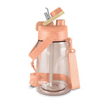 MILTON Eros 1000, 2-in-1 Sip or Gulp Lid Water Bottle 960ml | Unbreakable - Crystal Clear Plastic | Leak-Proof & BPA-Free, One-Click Open | Ideal for School, Office, Gym & Travel Use, Peach