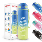 MILTON Gen'Z Water Bottle 1 ltr (Stay Strong), Motivational Water Bottles With Leak Proof Flip-Top Cap & Capacity Mark, Gym Bottle Sipper Water Bottle For Adults, Plastic, Blue