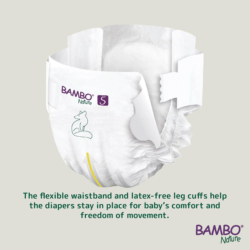 Bambo Nature Premium Baby Tape Diapers for Baby XL Size (12-18 Kgs), Super Absorbent, Breathable, Extra Soft, Dermatologically Tested, Hypoallergenic Nappies With Wetness Indicator, 22 Count