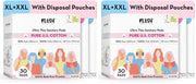 Plush Ultra-Thin Sanitary Pads For Women, 30 Cotton Sanitary Napkins | 14 Medium Flow XL + 16 Light Flow L + 4 Panty Liners For Rash Free Periods | Pure U.S. Cotton Pads