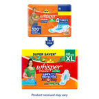 Whisper Choice Sanitary Pads with Wings for Women, XL, 40s Napkins