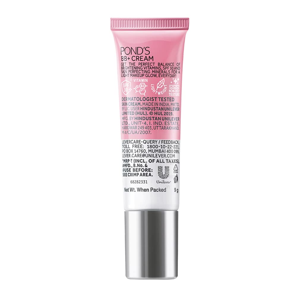 POND'S BB+ Cream | Instant Spot Coverage | Light Make-up Glow | Ivory 9g (Pack of 3)